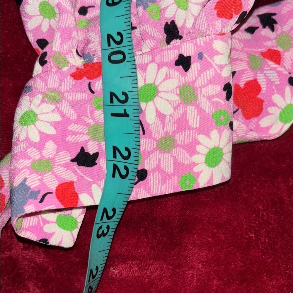 Miu Miu vintage 70’s Pink and White green Floral silk cropped blouse - Picture 15 of 16